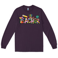 Plum Autism Teacher Long Sleeve Tee - NancyCooperArtShop