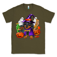 Army Green Halloween dachshund puppy dog Classic Tee - RanaPortraitStore