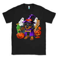 Black Halloween dachshund puppy dog Classic Tee - RanaPortraitStore