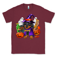 Burgundy Halloween dachshund puppy dog Classic Tee - RanaPortraitStore