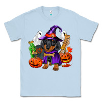 Dusty Blue Halloween dachshund puppy dog Classic Tee - RanaPortraitStore