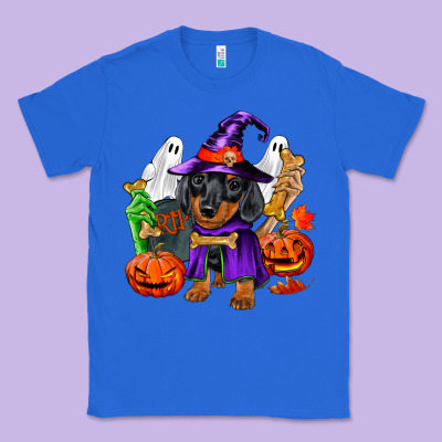 Halloween Dachshund Puppy Dog Classic Tee Designed By Ranaportraitstore