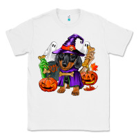 White Halloween dachshund puppy dog Classic Tee - RanaPortraitStore