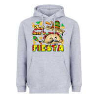 Heather Grey Just Here To Fiesta Heavyweight Hoodie - CowhideDigitalArt