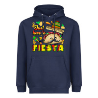 Navy Just Here To Fiesta Heavyweight Hoodie - CowhideDigitalArt