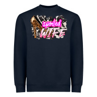Navy Spoiled wife Mother's Day Heavyweight Sweatshirt - HowdyJamesFarm
