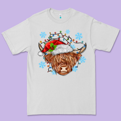 Christmas Cow Premium Tee Designed By Maliassmallbusiness