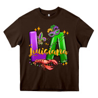 Chocolate Brown louisiana mardi gras Heavy Core Tee - MaliasSmallBusiness