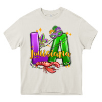 Cream louisiana mardi gras Heavy Core Tee - MaliasSmallBusiness