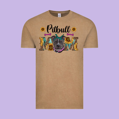 Western Pitbull Mom Vintage Tee Designed By Ranaportraitstore