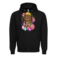 Black Rabbit And Carrot Easter Zipper Hoodie - BundleAndBundleShop