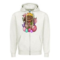 Oatmeal Heather Rabbit And Carrot Easter Zipper Hoodie - BundleAndBundleShop