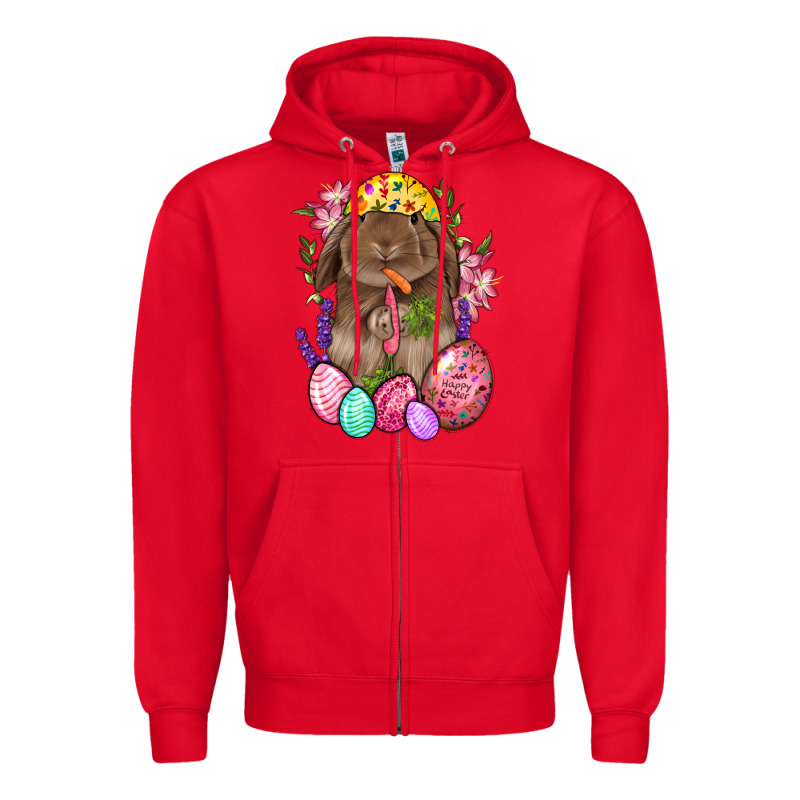 Rabbit And Carrot Easter Zipper Hoodie by BundleAndBundleShop | Teevron