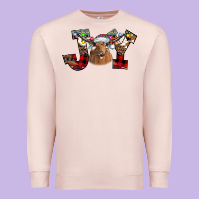 Joy Longhorn Premium Sweatshirt Designed By Cowhidedigitalart