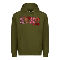 Army Green xoxo highland cow Premium Hoodie - RanaPortraitStore