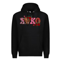 Black xoxo highland cow Premium Hoodie - RanaPortraitStore