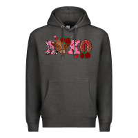 Charcoal Heather xoxo highland cow Premium Hoodie - RanaPortraitStore