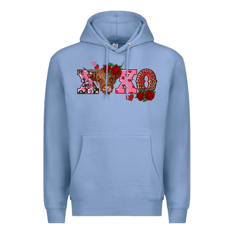 Xoxo Highland Cow Premium Hoodie by RanaPortraitStore | Teevron