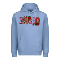 Colony Blue xoxo highland cow Premium Hoodie - RanaPortraitStore