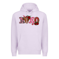 Lilac xoxo highland cow Premium Hoodie - RanaPortraitStore