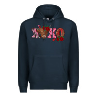 Navy xoxo highland cow Premium Hoodie - RanaPortraitStore
