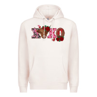 Pale Pink xoxo highland cow Premium Hoodie - RanaPortraitStore