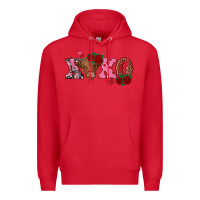 Red xoxo highland cow Premium Hoodie - RanaPortraitStore