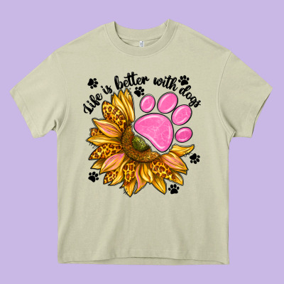 Life Is Better With Dogs Heavy Core Tee Designed By Nancycooperartshop