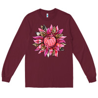 Burgundy breast cancer sunflower Long Sleeve Tee - texasbilliewilder