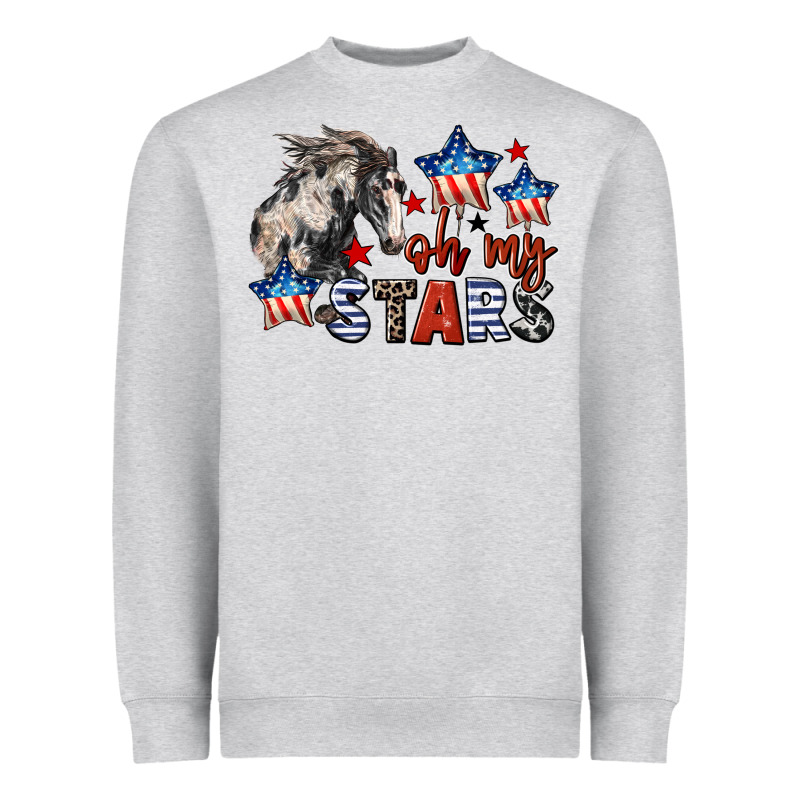 Oh My Stars Horse 4th Of July Heavyweight Sweatshirt by CowGirlArtShop | Teevron