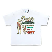 White Daddy And Daughter Not Always Eye To Eye But Always Heart To Heart Urban Heavy Tee - Bettercallsaul