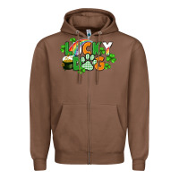 Chestnut lucky dog St. Patricks Day Zipper Hoodie - FaDigitalArtStudio