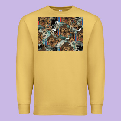 Dog Pattern Premium Sweatshirt Designed By Cowhidedigitalart