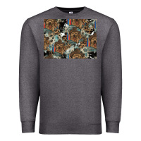 Charcoal Heather Dog Pattern Premium Sweatshirt - CowhideDigitalArt