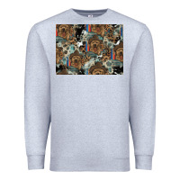 Heather Grey Dog Pattern Premium Sweatshirt - CowhideDigitalArt