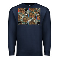 Navy Dog Pattern Premium Sweatshirt - CowhideDigitalArt