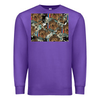 Purple Dog Pattern Premium Sweatshirt - CowhideDigitalArt