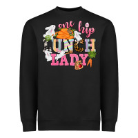 Black One hip Lunch Lady Easter Day Heavyweight Sweatshirt - CowGirlArtShop