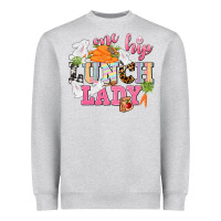 Heather Grey One hip Lunch Lady Easter Day Heavyweight Sweatshirt - CowGirlArtShop