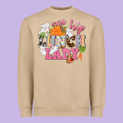 One Hip Lunch Lady Easter Day Heavyweight Sweatshirt Designed By Cowgirlartshop