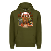 Army Green basketball dad Premium Hoodie - FaDigitalArtStudio