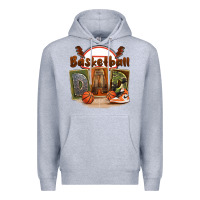 Heather Grey basketball dad Premium Hoodie - FaDigitalArtStudio