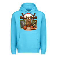 Ocean Blue basketball dad Premium Hoodie - FaDigitalArtStudio