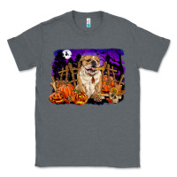 Charcoal Heather Halloween english bulldog Classic Tee - RanaPortraitStore