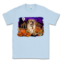 Dusty Blue Halloween english bulldog Classic Tee - RanaPortraitStore
