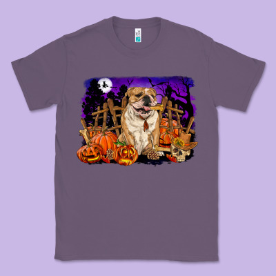 Halloween English Bulldog Classic Tee Designed By Ranaportraitstore
