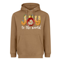 Toasted Coconut Joy To The World Heavyweight Hoodie - CowhideDigitalArt