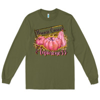 Army Green breast cancer awareness Long Sleeve Tee - texasbilliewilder