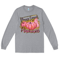 Heather Grey breast cancer awareness Long Sleeve Tee - texasbilliewilder