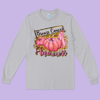 Breast Cancer Awareness Long Sleeve Tee Designed By Texasbilliewilder